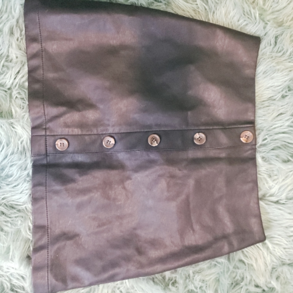 Black faux leather skirt
